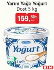 DOST YARIM YAĞLI YOĞURT 5 KG